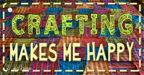 Crafting Makes Me Happy Novelty Metal Key Chain