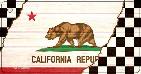 California Racing Flag Novelty Metal Key Chain KC-13690