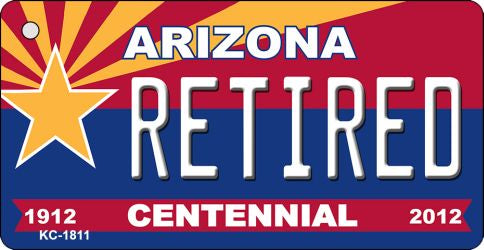 Retired Arizona Centennial State License Plate Tag Key Chain KC-1811