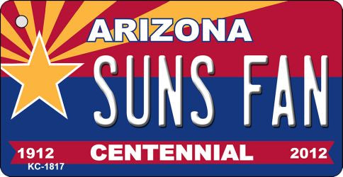 Suns Fan Arizona Centennial State License Plate Tag Key Chain KC-1817
