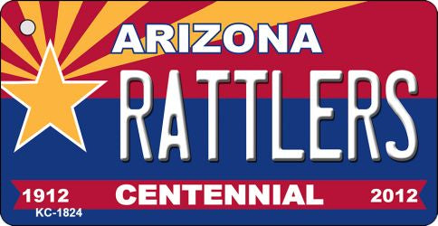 Rattlers Arizona Centennial State License Plate Tag Key Chain KC-1824