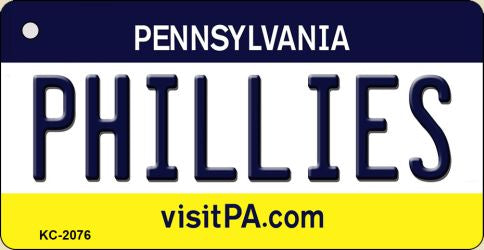 Phillies Pennsylvania State License Plate Tag Key Chain KC-2076