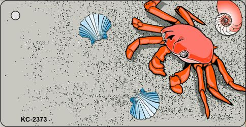 Crab And Seashells Novelty Metal Key Chain KC-2373