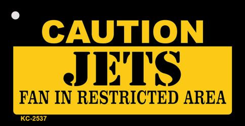 Caution Jets Fan Area Novelty Metal Key Chain KC-2537