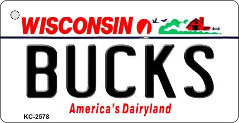 Bucks Wisconsin State License Plate Tag Key Chain KC-2578