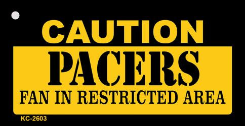 Caution Pacers Fan Area Novelty Metal Key Chain KC-2603