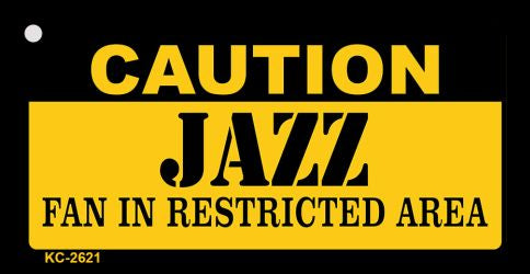 Caution Jazz Fan Area Novelty Metal Key Chain KC-2621