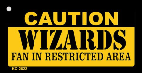 Caution Wizards Fan Area Novelty Metal Key Chain KC-2622