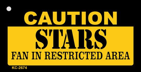 Caution Stars Fan Area Novelty Metal Key Chain KC-2674