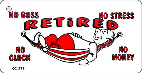 Retired In Hammock Novelty Aluminum Key Chain KC-277