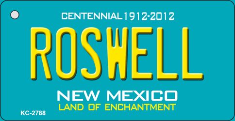 Roswell Teal New Mexico Novelty Metal Key Chain KC-2788