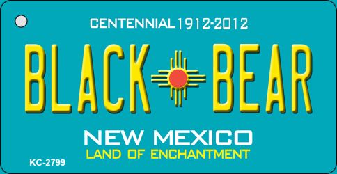 Black Bear Teal New Mexico Novelty Metal Key Chain KC-2799