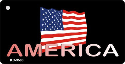 American Flag Black Novelty Aluminum Key Chain KC-3560