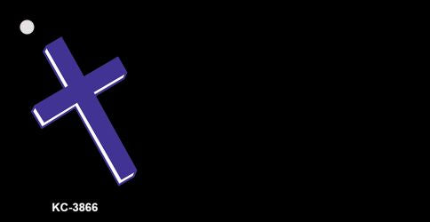 Purple Cross OffSet Novelty Aluminum Key Chain KC-3866