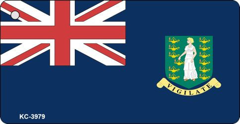 British Virgin Islands Flag Novelty Aluminum Key Chain KC-3979