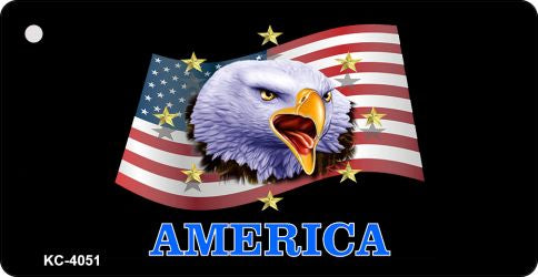 America Black Novelty Aluminum Key Chain KC-4051