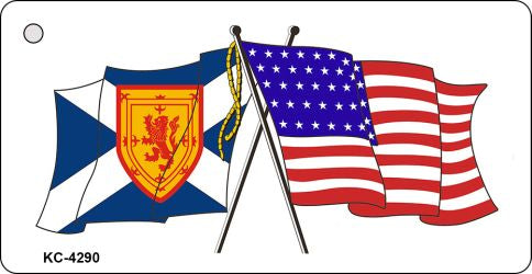 Scotland USA Crossed Flag Novelty Aluminum Key Chain KC-4290