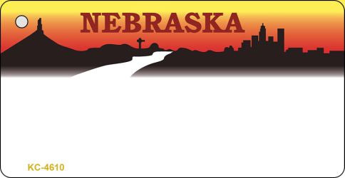Nebraska State Blank Novelty Metal Key Chain KC-4610