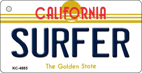 Surfer California State License Plate Tag Key Chain KC-4885
