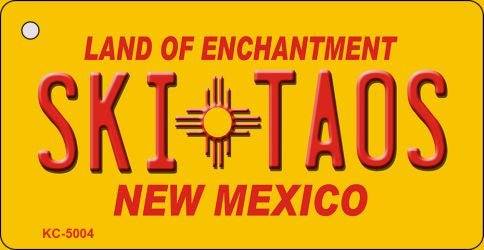Ski Taos Yellow New Mexico Novelty Metal Key Chain KC-5004