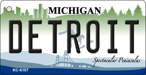 Detroit Michigan State License Plate Tag Novelty Key Chain KC-6107