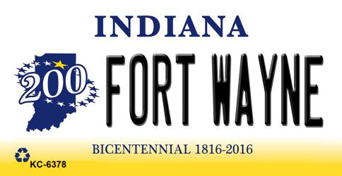 Fort Wayne Indiana State License Plate Tag Novelty Key Chain KC-6378