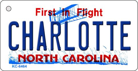Charlotte North Carolina State License Plate Tag Key Chain KC-6464