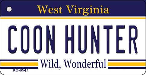 Coon Hunter West Virginia License Plate Tag Key Chain KC-6547