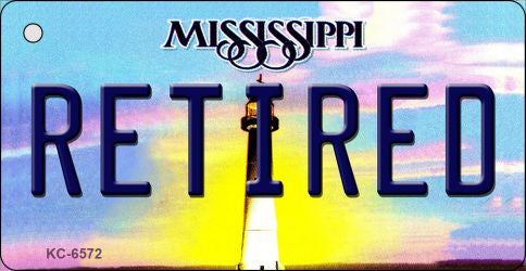 Retired Mississippi State License Plate Tag Key Chain KC-6572
