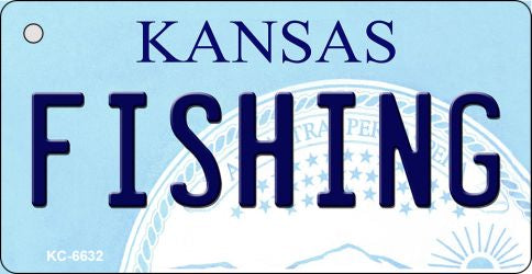 Fishing Kansas State License Plate Tag Novelty Key Chain KC-6632