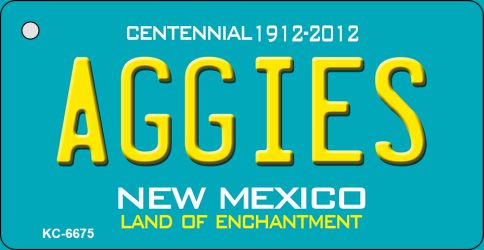 Aggies Teal New Mexico Novelty Metal Key Chain KC-6675