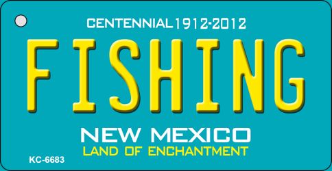 Fishing Teal New Mexico Novelty Metal Key Chain KC-6683