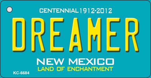 Dreamer Teal New Mexico Novelty Metal Key Chain KC-6684
