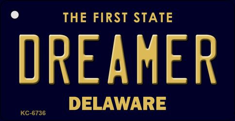 Dreamer Delaware State License Plate Tag Key Chain KC-6736