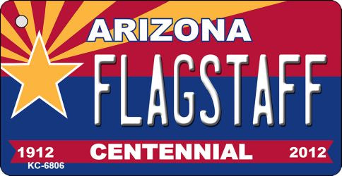 Flagstaff Arizona Centennial State License Plate Tag Key Chain KC-6806