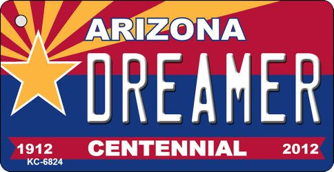 Dreamer Arizona Centennial State License Plate Tag Key Chain KC-6824