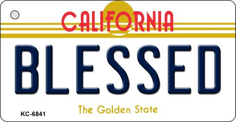 Blessed California State License Plate Tag Key Chain KC-6841