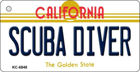 Scuba Diver California State License Plate Tag Key Chain KC-6848