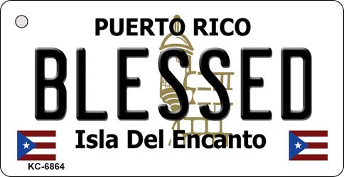 Blessed Puerto Rico Flag Novelty Aluminum Key Chain KC-6864