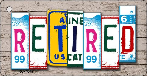 Retired License Plate Tag Art Metal Novelty Aluminum Key Chain KC-7847
