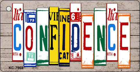 Confidence Wood Cut Letter Novelty Aluminum Key Chain KC-7903