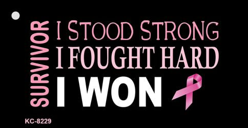 Breast Cancer Survivor Ribbon Novelty Aluminum Key Chain KC-8229