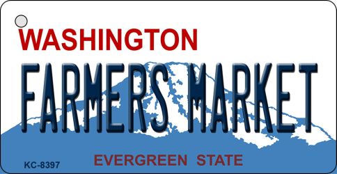 Farmers Market Washington Novelty Metal Key Chain KC-8397