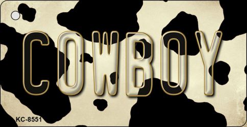 Cowboy Cow Novelty Metal Key Chain KC-8551