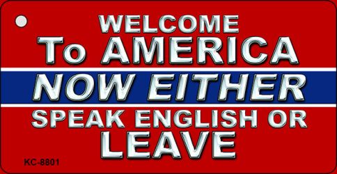 Speak English Or Leave Novelty Metal Key Chain KC-8801