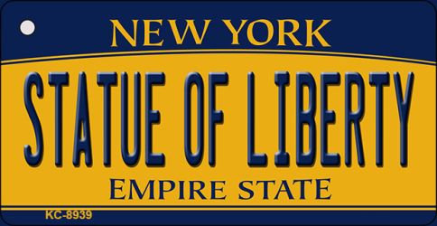 Statue of Liberty New York State License Plate Tag Key Chain KC-8939
