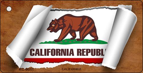 California Flag Scroll Novelty Aluminum Key Chain KC-9011