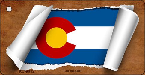 Colorado Flag Scroll Novelty Aluminum Key Chain KC-9012