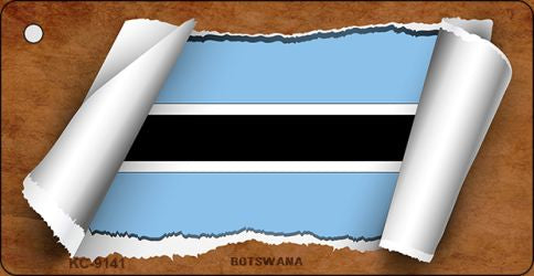 Botswana Flag Scroll Novelty Aluminum Key Chain KC-9141
