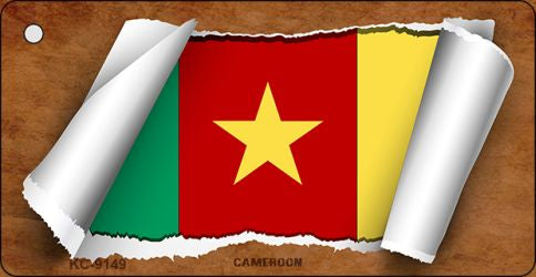 Cameroon Flag Scroll Novelty Aluminum Key Chain KC-9149